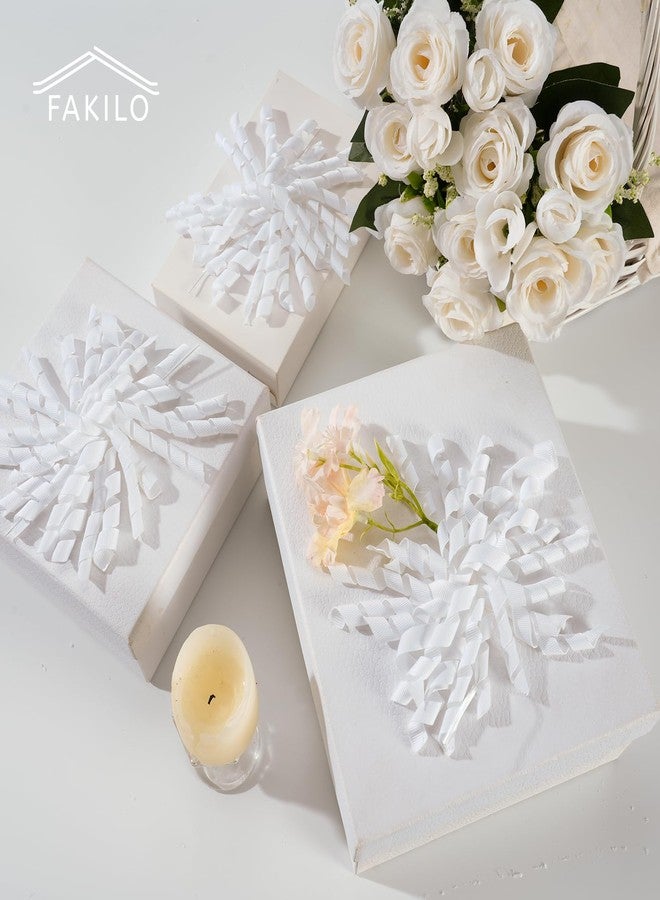 FAKILO White Bows for Gift Wrapping, Curly Ribbon Bows for Presents, Birthday, Wedding, Wrap Accessories, Party Favor - 6 Counts - Image 4